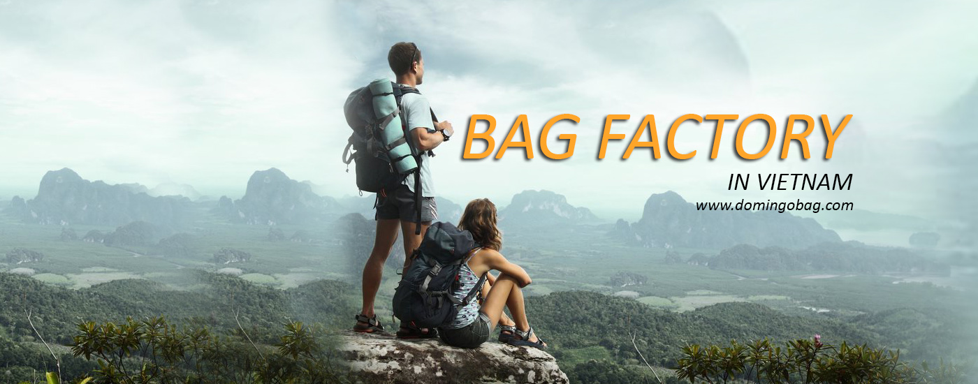 Two hikers with backpacks above a valley — Bag Factory in Vietnam